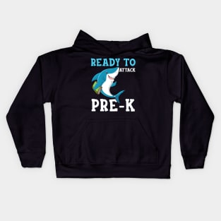 Kids Shark Ready To Attack pre k First Day of School Kids Hoodie